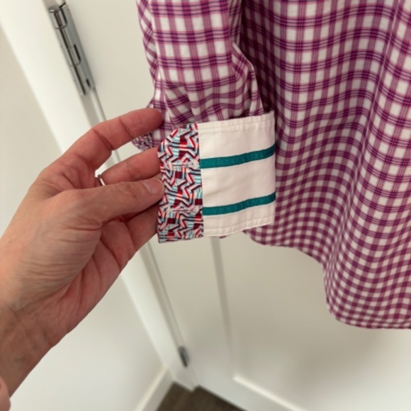 ROBERT Graham Luxury Long Sleeve Dress Short XL Tailored Fit Pink and Wh… - Picture 10 of 16